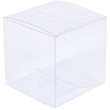 50 Pack of 12cm Square Cube Box - Large Bomboniere Exhibition Gift Product Showcase Clear Plastic Shop Display Storage Packaging Box